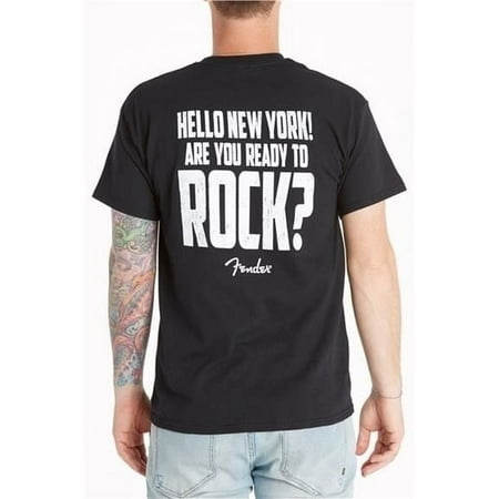 Genuine Fender "Hello New York! Are you ready to ROCK?" 100% Cotton T-Shirt -MED