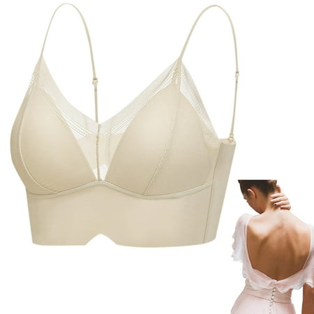 

GWAABD Sports Bra Is Comfortable Shockproof and Slim Womens No Steel Ring French Underwear Big Open Back Beautiful Back U Shaped Bra Summer Ultra Thin Bud Bra