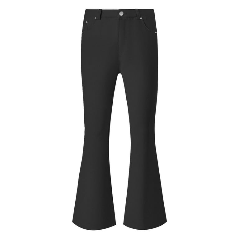 HaHaHappy Disco Pants Hight Waist Flare Leg Mens Bell Bottom Jeans Summmer Men s Jeans with Pockets Denim Jeans for Men Black L Walmart