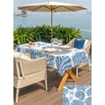 thumbnail image 4 of Outdoor Tablecloth with Umbrella Hole & Zipper, Blue Coastal Starfish Rectangle Tablecloth 60x102 Inch, Summer Coral Shell Nautical Beach Patio Table Cover Waterproof Table Cloth for Picnic/Party, 4 of 7