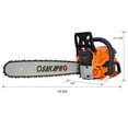 thumbnail image 3 of 62CC Gas Powered Chainsaw, 2-Cycle Petrol Handheld Cordless Chain Saw, Gasoline Gas Chainsaws for Tree Wood Cutting,with 18" and 20" guide bar and chain,Safety kit, Storage Bag, EPA compliant,, 3 of 4