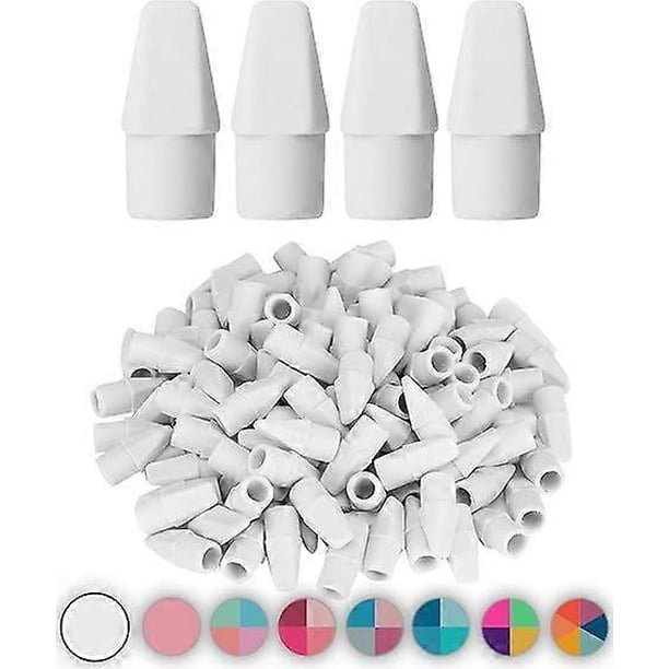White pencil eraser tops, 120 pieces, eraser caps for pencils, pencil top erasers, white pencil erasers, white