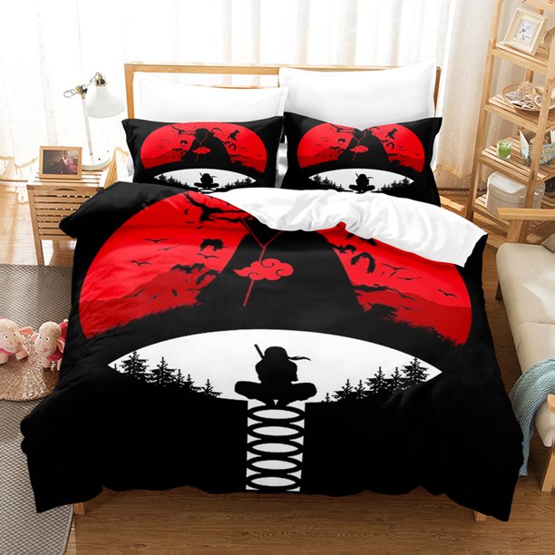 Cool 3D Anime Naruto Bedding Bed Set Twin Full Queen King Size Itachi