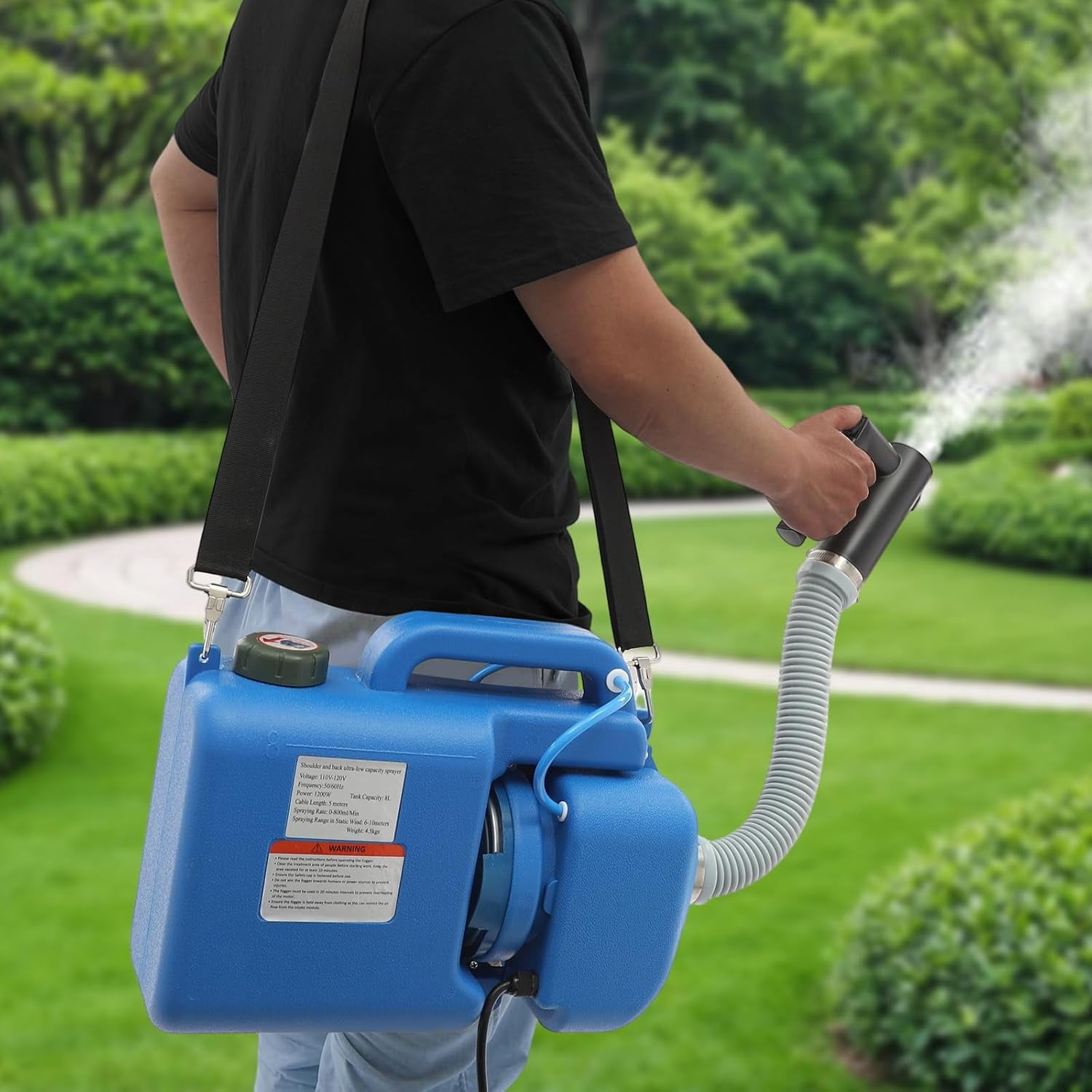 1200W 8L/2Gal Electric Ulv Fogger Machine, 1200w 20 to 33ft Spray Range Portable Handheld Sprayer, Electric Atomizer Sprayer for Indoor and Outdoor