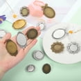 thumbnail image 5 of Uxcell 10 Pcs Cabochon Brooch, 40x30mm Alloy Findings Trays Oval Pins, Vintage Setting Brooch Pins for Diy Jewelry Making Pendants Photo Craft, Bow Style, Silver/Bronze, 5 of 6