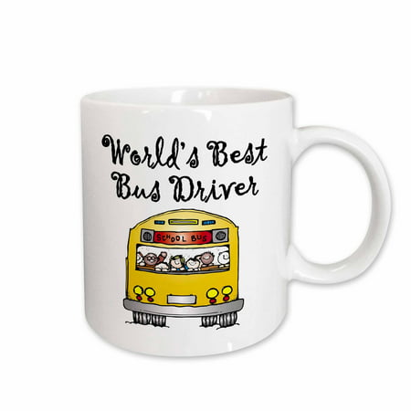 3dRose Worlds Best Bus Driver., Ceramic Mug, (Best Food At Msg)