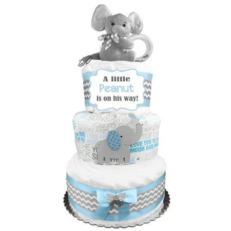 Elephant 3-Tier Diaper Cake for a Boy - 
