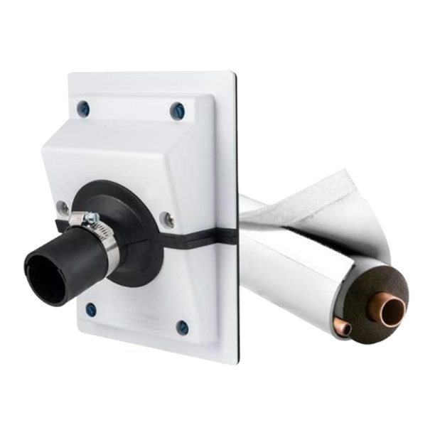 Conector de alimentación con bloqueo giratorio, kit de protección de pared, para exteriores, adaptador, caja, hembra a prueba de polvo Blanco