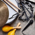 thumbnail image 4 of WORGEOUS Bandeja de bongo bandeja de hierro duradero soporte de bongo accesorio de instrumentos de bongo, 4 of 7