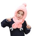 thumbnail image 2 of Kids Baby Winter Plush Warm Earflap Hood Beanie Hat Long Scarf Set, 2 of 8
