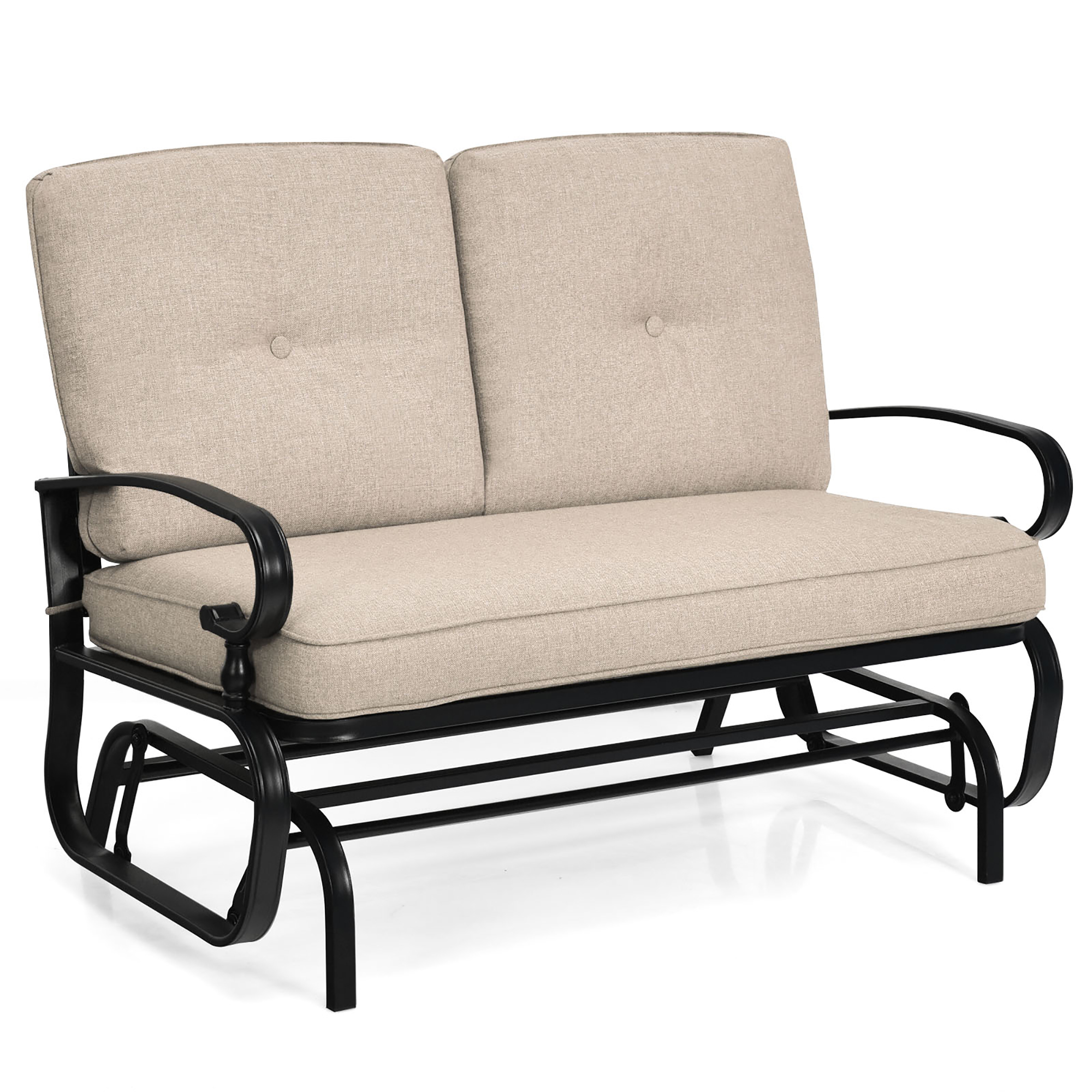 Costway 2-Person Outdoor Swing Glider Chair Bench Loveseat Cushioned Sofa - image 4 of 10