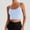 A52 Sky Blue, variant on Xdegoge Longline Sports Bras for Women Spaghetti Strap Wirefree Low Support Workout Cami Tops Seamless Comfort Lightly Padded Yoga Activewear for Pilates Everyday
