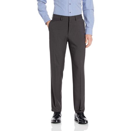 Haggar Men's Active Series Straight Fit Comfort Pant - Elastic Waist, Flat Front, Moisture-Wicking