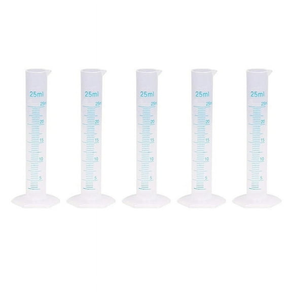 5X Measuring Cylinder Plastic Graduated Tube Tool for Lab(25Ml)