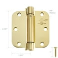 thumbnail image 4 of Cauldham (2 Pack) Heavy-Duty 3-1/2" Self-closing Spring Door Hinge with 5/8" Radius Corners, UL Listed - Brass, 4 of 7