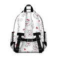 thumbnail image 3 of White Cat and Heart White Pattern Cute School Backpack Bag for School with Padded Back and Adjustable Shoulder Straps 15.25"x11.5"x5.25", 3 of 5