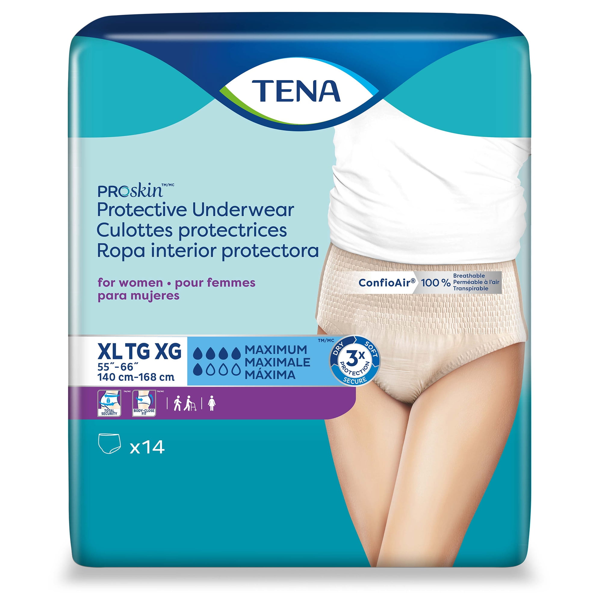 Tena ProSkin Incontinence Underwear for Women, Maximum Absorbency, Large, 18  ct 