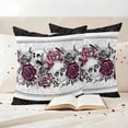 thumbnail image 3 of Halloween Outdoor Pillow Covers 16"x16" Set of 2, Waterproof Throw Pillow Covers for Patio Furniture, Black Purple Skull Roses Horror Flower Decorative Cushion Pillowcases for Garden Porch Couch Sofa, 3 of 9