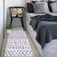 thumbnail image 2 of HOMERRY Boho Rug Runner Washable Ultra Soft Long Rug Entryway Carpet for Bedroom Hallway Accent Area Rug Neutral Rug, 2'x6', Black/White, 2 of 5