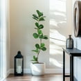 thumbnail image 3 of Artificial Fiddle Leaf Fig Tree - 5FT Fake Plant with Black Nursery Planter, Large Fake Tree for Home or Office Decor - Artificial Plants Indoor Outdoor,Housewarming Gift, 3 of 6