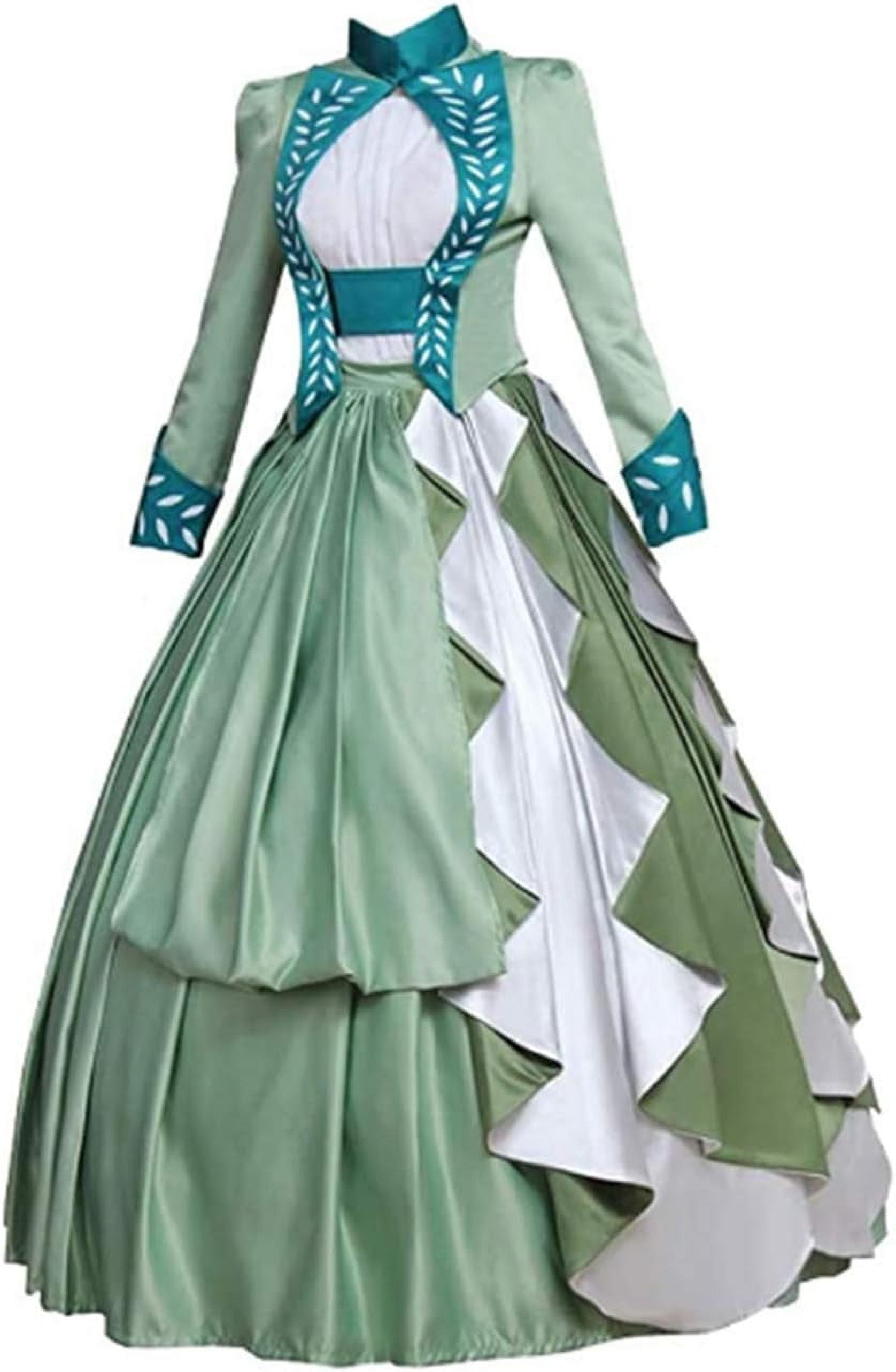 Women's Mina Harker green dress Lady's Victorian Bustle Gown Dress -  Walmart.com