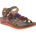 thumbnail image 2 of L'Artiste Goodie Hand-Painted Leather Floral Sandal, 2 of 7