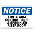 thumbnail image 1 of SignMission OS-NS-A-710-L-12517 7 x 10 in. OSHA Notice Sign - Fire Alarm Control Panel & Sprinkler Riser Room, 1 of 1