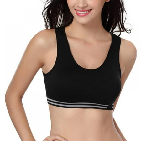 

Wuffmeow Women Sport Bra Quick Drying Fitness Padded Stretch Workout Bra Gym Training Running Vest Underwear Black