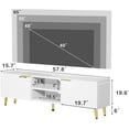 thumbnail image 2 of Modern TV Stand for 55/60/65 Inch TV, Entertainment Center with Storage Cabinet and Open Shelves, Media Console Table for Living Room, Bedroom, White & Gold, 2 of 9