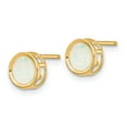 thumbnail image 2 of 14K Yellow Gold Earring Birthstone (10) October Women'S Opal Round Phenomena 5 mm, 2 of 3