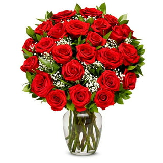 Beautiful bouquet of roses on a window with text Happy Birthday