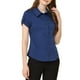 thumbnail image 1 of CAMISA DE BOTONES DE CORTO MANGA ELEGANTE PARA MUJERES CHIC XL AZUL OSCURO, 1 of 7