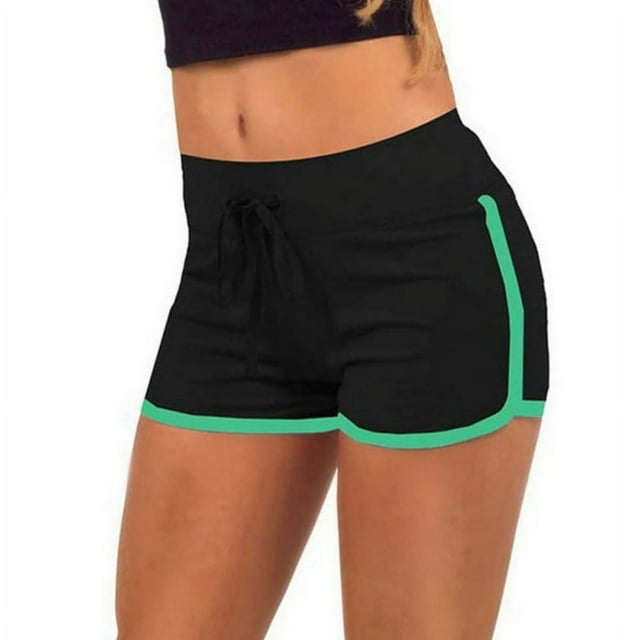 MesaSe Fast Drying Drawstring Women Shorts Casual Color Block Elastic Waist Short Pants