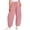 Pink, variant on Women's Crinkle Gauze Cotton Pants Elastic Drawstring Waist Harem Lantern Pant Loose Baggy Casual Trousers with Big Patch Pockets Pink,XL