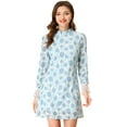 thumbnail image 1 of INSPIRE CHIC Robe Courte Décontractée pour Femme à Imprimé Floral, en Dentelle, à Volants, Col Ras du Cou, 1 of 6