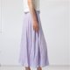 thumbnail image 5 of Falda De Verano Falda larga de lino y algodón estilo bohemio para mujer, informal, con cintura elástica, traje de vacaciones Kuymtek Púrpura S para Mujer, 5 of 6