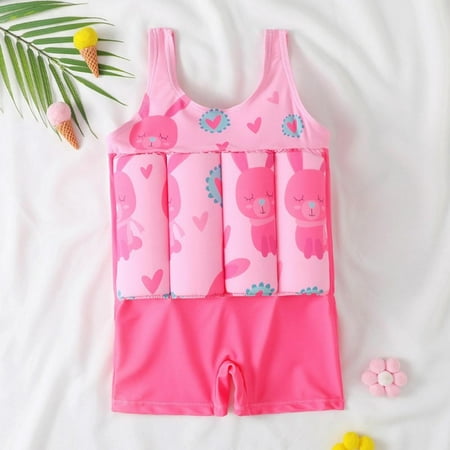 

GYRATEDREAM Kids Float Swimsuit Buoyancy Sticks for Baby Boys Girls One Piece Floating Swim Vest Training Aid Swimwear 2-9T