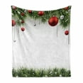 thumbnail image 1 of Christmas Soft Flannel Fleece Blanket, Classical Christmas Ornaments and Baubles Coniferous Pine Tree Twig Tinsel Print, Cozy Plush for Indoor and Outdoor Use, 50" x 60", Green Red, by Ambesonne, 1 of 6