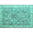 thumbnail image 1 of Ahgly Company Indoor Rectangle Persian Turquoise Blue Traditional Area Rugs, 5' x 8', 1 of 4
