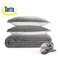 thumbnail image 4 of Serta Cozy Plush Plaid Polyester Reversible Comforter Set, King, Gray, 3-Pieces, 4 of 9