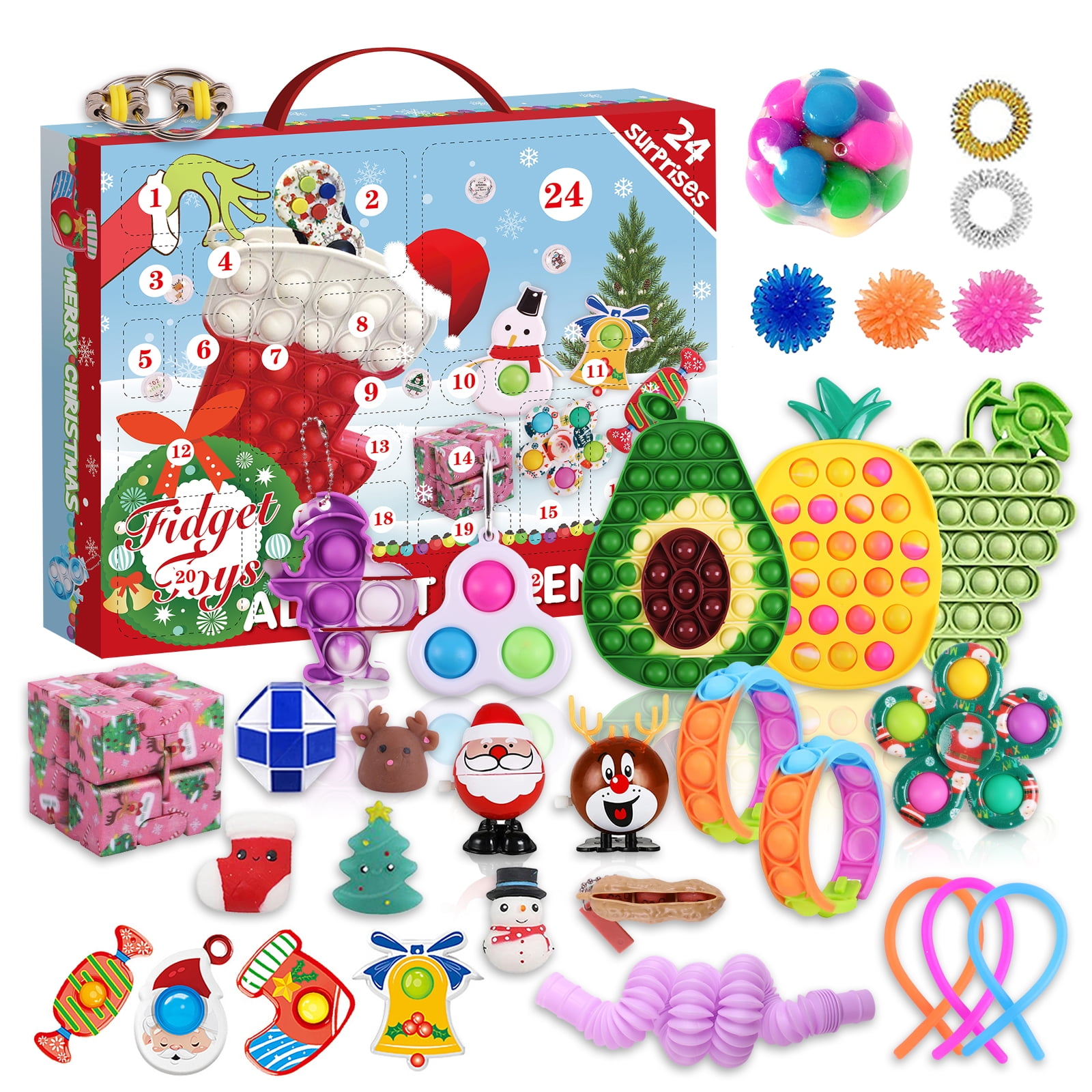 Christmas Fidget Toys 24 Days Advent Calendar Countdown Blind Box Xmas 