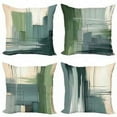 thumbnail image 4 of Ambesonne Abstract Throw Pillow Cover 4 Pack, Contemporary Surreal Forms, 16", Peach Grey Teal and Green, 4 of 4