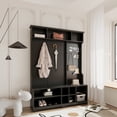 thumbnail image 2 of Sumdeal Hall Tree with Shoe Bench, Coat Rack, Storage and Style Shoe Bench for Living Room,Bedroom,Entryway,Black, 2 of 10
