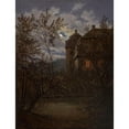 thumbnail image 2 of Carl Gustav Carus 12x14 Gold Ornate Wood Frame and Double Matted Museum Art Print Titled - Schloss Milkel in Moonlight (ca. 1833-35), 2 of 4
