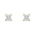 thumbnail image 4 of 10k Yellow Gold 1/5Ct TDW Princess-Cut Diamond Solitaire Stud Earrings, 4 of 6