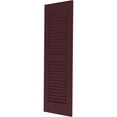 thumbnail image 3 of 18"W x 37"H Americraft Two Equal Louver Exterior Real Wood Shutters (Per Pair), Wine Red, 3 of 10