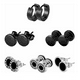 thumbnail image 2 of 12pares Aretes Hombre Mujer Pendientes De Acero Inoxidable NEGRO, 2 of 5