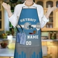 thumbnail image 5 of DETROIT Custom Aprons for Men Women, Personalized Football Style Apron with Name and Number, Customized Apron with Pockets Gift, 5 of 7