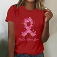 thumbnail image 2 of Abomasnow Breast Cancer Shirts for Women Casual Floral Pink Ribbon Graphics Long Sleeve T-Shirt Crew Neck Breast Cancer Awareness Pullover Tops, 2 of 4