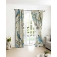 thumbnail image 3 of Vintage Blue Birds Blackout Curtains for Bedroom/Living Room, Thermal Insulated Kitchen Curtains, Summer Botanical Retro Floral Grommet Darkening Window Treatment Drapes 52"x72"x2, 3 of 8
